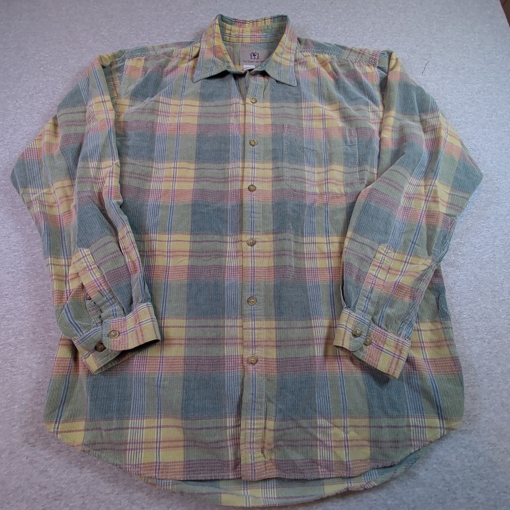 The Territory Ahead Mens XL Multi-Color Plaid Corduroy Texture Cotton Shirt 893